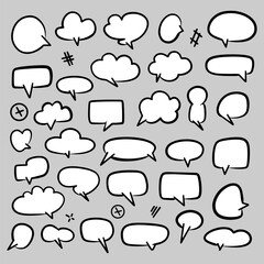 Fototapeta premium Collection of Hand-Drawn Speech Bubbles and Thought Balloons
