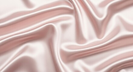 A close up shot of a light pink silk fabric with soft folds and subtle highlights creating texture