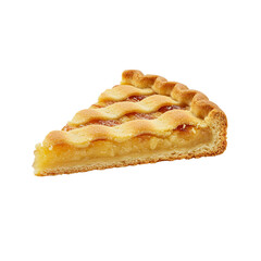 Delicious crostata slice with sweet filling and crispy crust. Crostata slice is perfect for cafe menus and dessert displays. This appetizing crostata slice is ideal for bakery websites and food blogs,