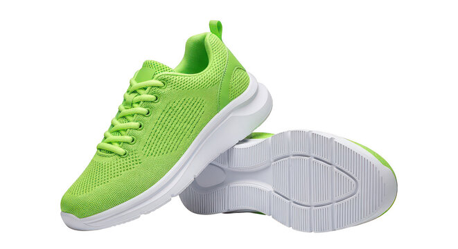 Lime green athletic shoes - Powered by Adobe