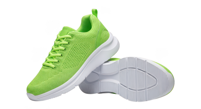 Lime green athletic shoes