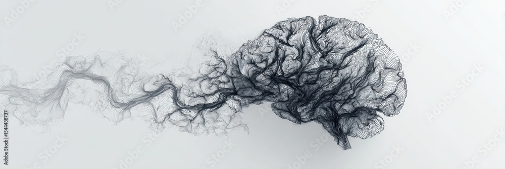 Aufkleber Chaotic Brain Lines Contrasting With Muted Background Create a Visual Representation of Thought Processes and Creativity
