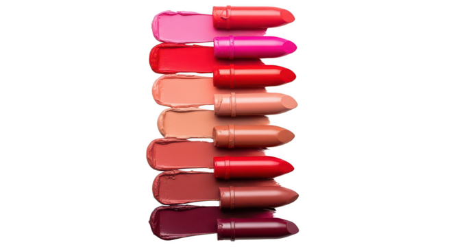 Lipstick shades variety display