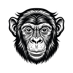 Obraz premium Gorilla chimpanzee face vector illustration