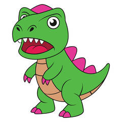 Fototapeta premium Angry Dinosaur Cartoon Character