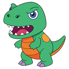 Fototapeta premium Angry Dinosaur Cartoon Character