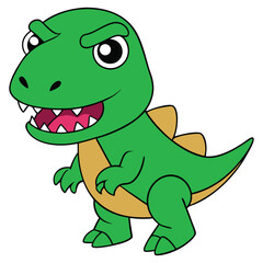 Fototapeta premium Angry Dinosaur Cartoon Character