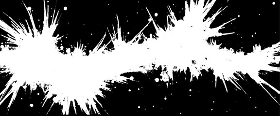 Vector modern black for brush stroke banner with ink