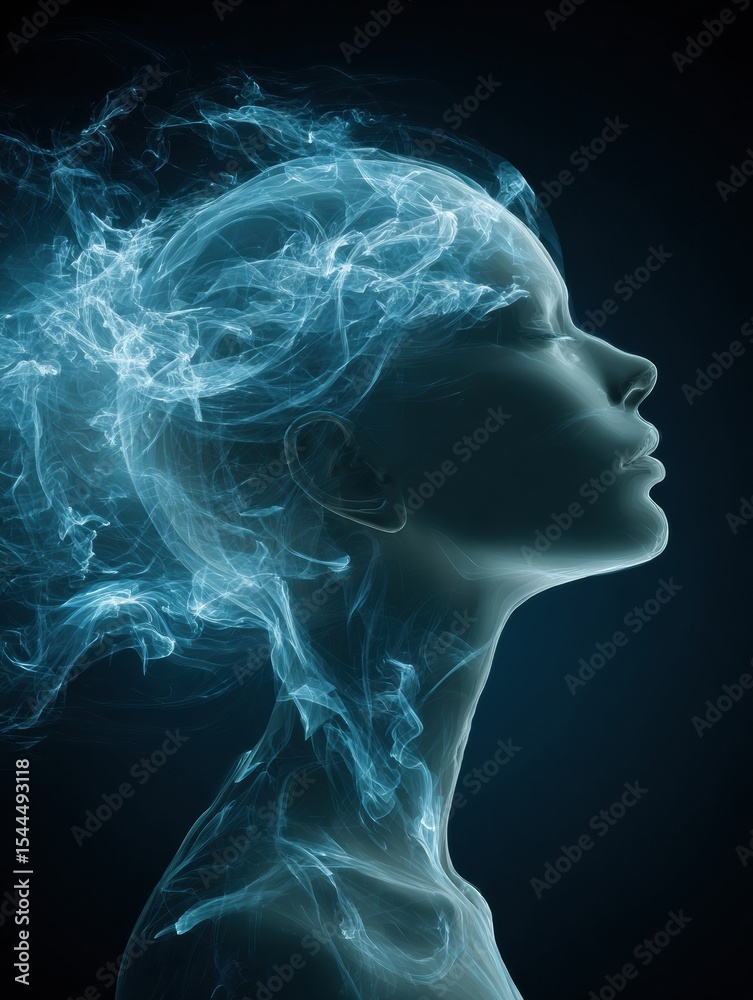 Aufkleber Conceptual Design Illustrating Relaxation and Calming the Nervous System Through Ethereal Imagery