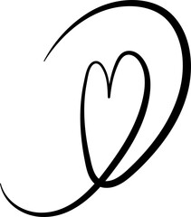 Heart continuous line drawing. Decorative design