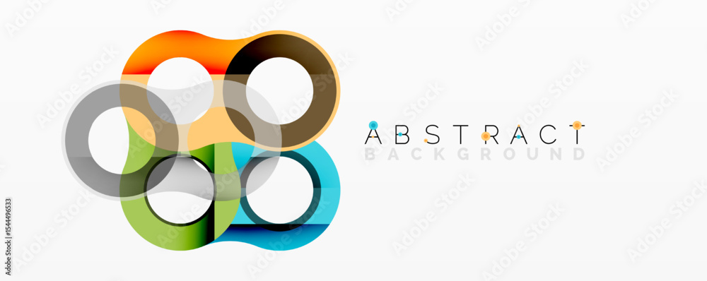 Poster bright overlapping circles create modern graphic design. colors blend, forming dynamic abstract comp