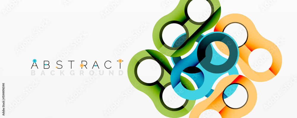 Aufkleber colorful overlapping circles create modern abstract design. bright hues blend, forming dynamic visua