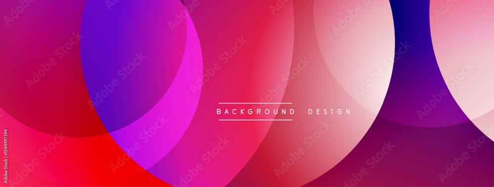Poster Abstract vibrant circles overlap. Gradient colors blend, creating modern background design. Smooth shapes suggest fluidity, dynamism.
