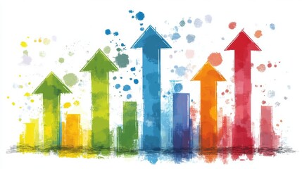 Colorful Growth Arrows Representing Progress and Success