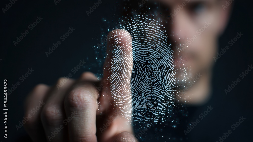 Aufkleber Digital Fingerprint Technology Used for Secure Identification Access in Modern Systems