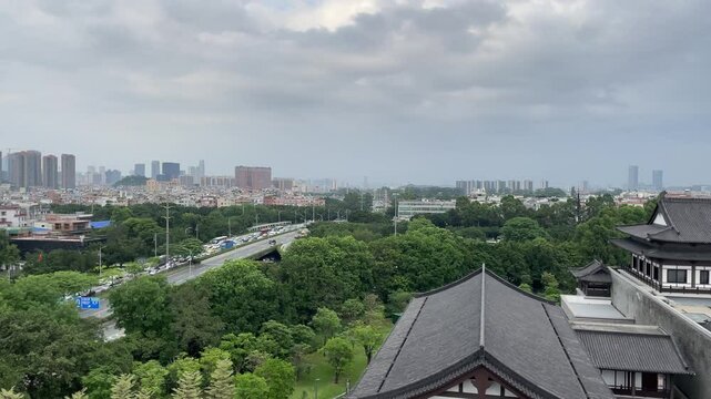 view of the city from the top 