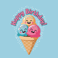 Happy Birthday Ice Cream Cone