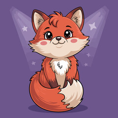 Smiling Fox with Sparkles
