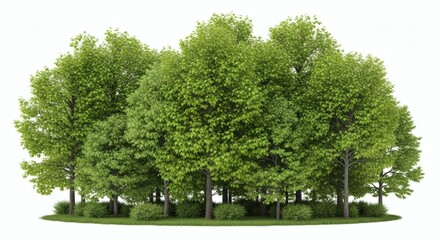 Lush Green Tree Island with Natural Beauty on Clear Background, and Eco Element.