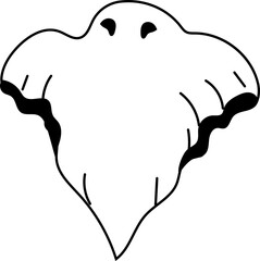 Creepy ghost with claw-like shapes and jagged mouth