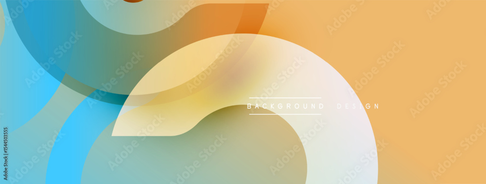 Poster Abstract fluid shapes, warm colors blend with cool tones. Modern design, smooth gradients create dynamic composition.