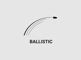 sleek projectile in flight with curved lines denoting its ballistic path © Nurism