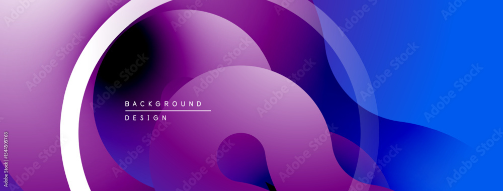 Poster Abstract fluid shapes, purple blue gradients. Modern design element, smooth curves, dynamic composition. Background texture.