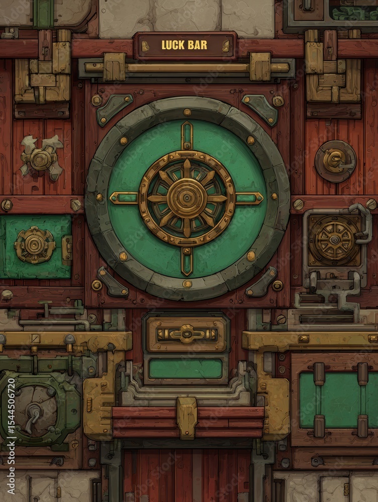 Aufkleber Luck Bar Loading Indicator Design With Animated Style Showcasing Intricate Mechanical Features and a Vintage Aesthetic for Modern Applications
