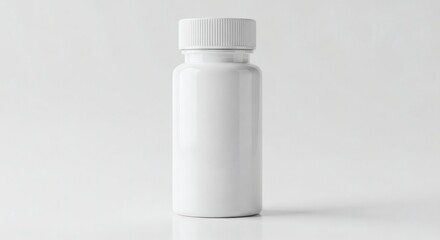 White Pill Bottle Clean with Minimalist, Healthcare, and Medicine.
