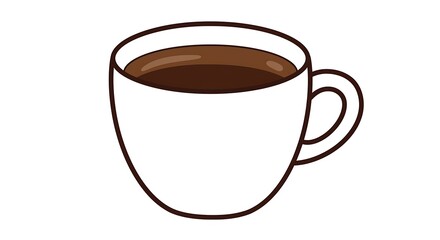 Cup of Coffee Graphic Illustration on White Background