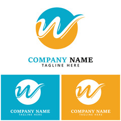 W letter logo template