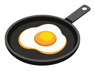 Breakfast Egg in Frying Pan Drawing