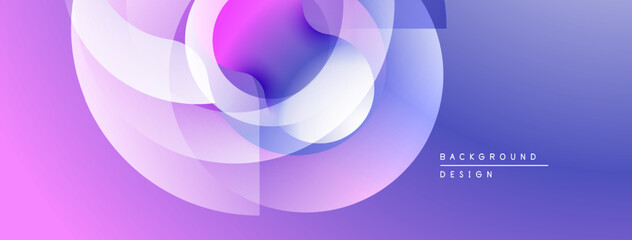 Abstract fluid shapes overlap, creating vibrant purple, blue gradients. Modern design element for backgrounds, presentations.