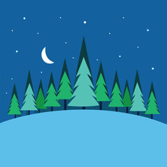 aurora borealis over snowy forest.eps