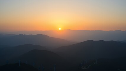 Fototapeta premium 持続可能な未来を象徴する美しい日の出