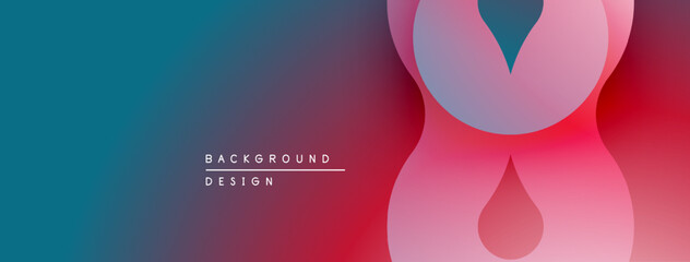 Abstract gradient background. Pink shapes overlap teal hues. Modern design element for digital projects. Minimalist aesthetic.