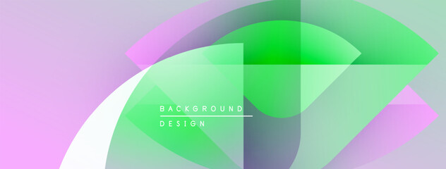 Abstract gradients blend, forming layered shapes. Soft pinks, greens create modern visual effect. Text reads background design.