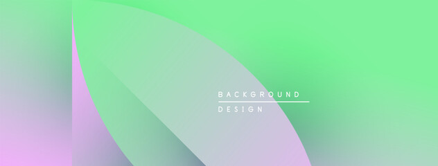 Abstract gradients blend lavender, mint, pale yellow. Minimalist design features soft curves, text reads background design. Modern aesthetic.