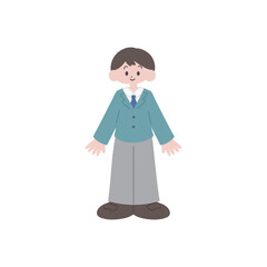 男子学生のイラスト【全身】