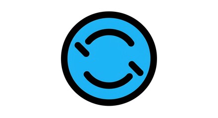 Obraz premium Rotating Circle Icon in Blue and Black, Refresh or Recycle Symbol