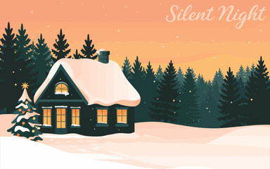 christmas house in the forest