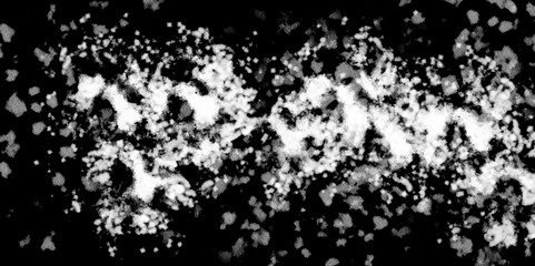 Snowflakes on dark background. white icy snowflakes isolated on black background, natural background. white crystalline powder on a black background. sugar dust. texture, pattern and clipping.