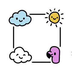 Summer Vacation Doodle Frame