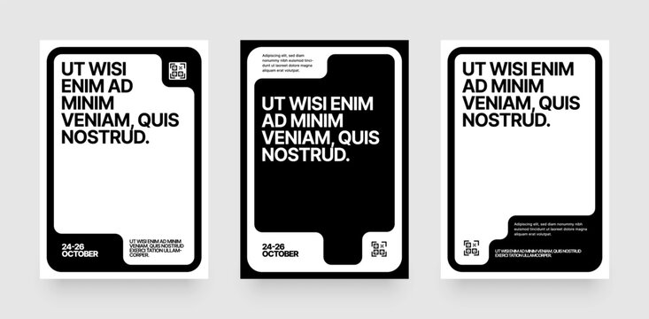 Simple template with abstract geometric shapes. Frame for your message or photo. Layout for flyer, poster or cover.