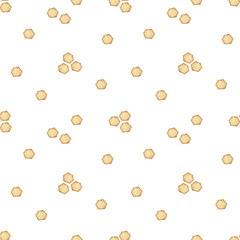 Pattern honey yellow honeycomb, sweet product. Watercolor illustration hand drawn. Seamless print on transparent background for children's textile design, fabric, packaging, wallpaper, baby clothes