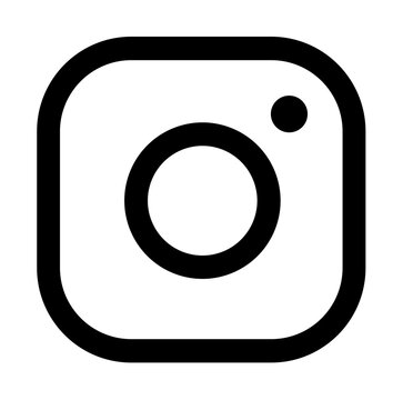 Instagram black outline social media icon vector logo