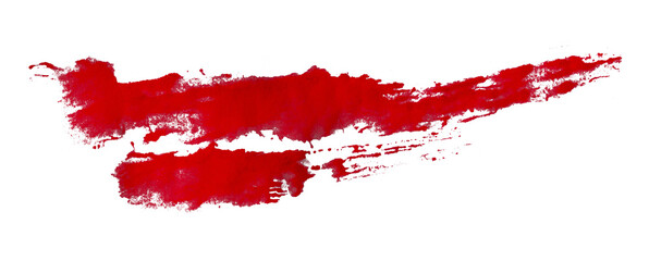 red watercolor background. Artistic hand paint. Isolated on transparent background.