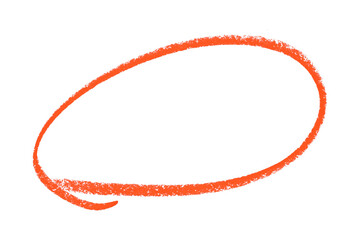 Red pencil highlight circle mark isolated on transparent background