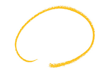 Yellow pencil highlight circle mark isolated on transparent background