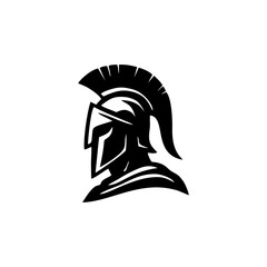 Spartan vector design for warrior logo gladiator mascot helmet emblem ancient soldier battle armor classical symbol graphic drawing illustration of powerful combat hero character icon